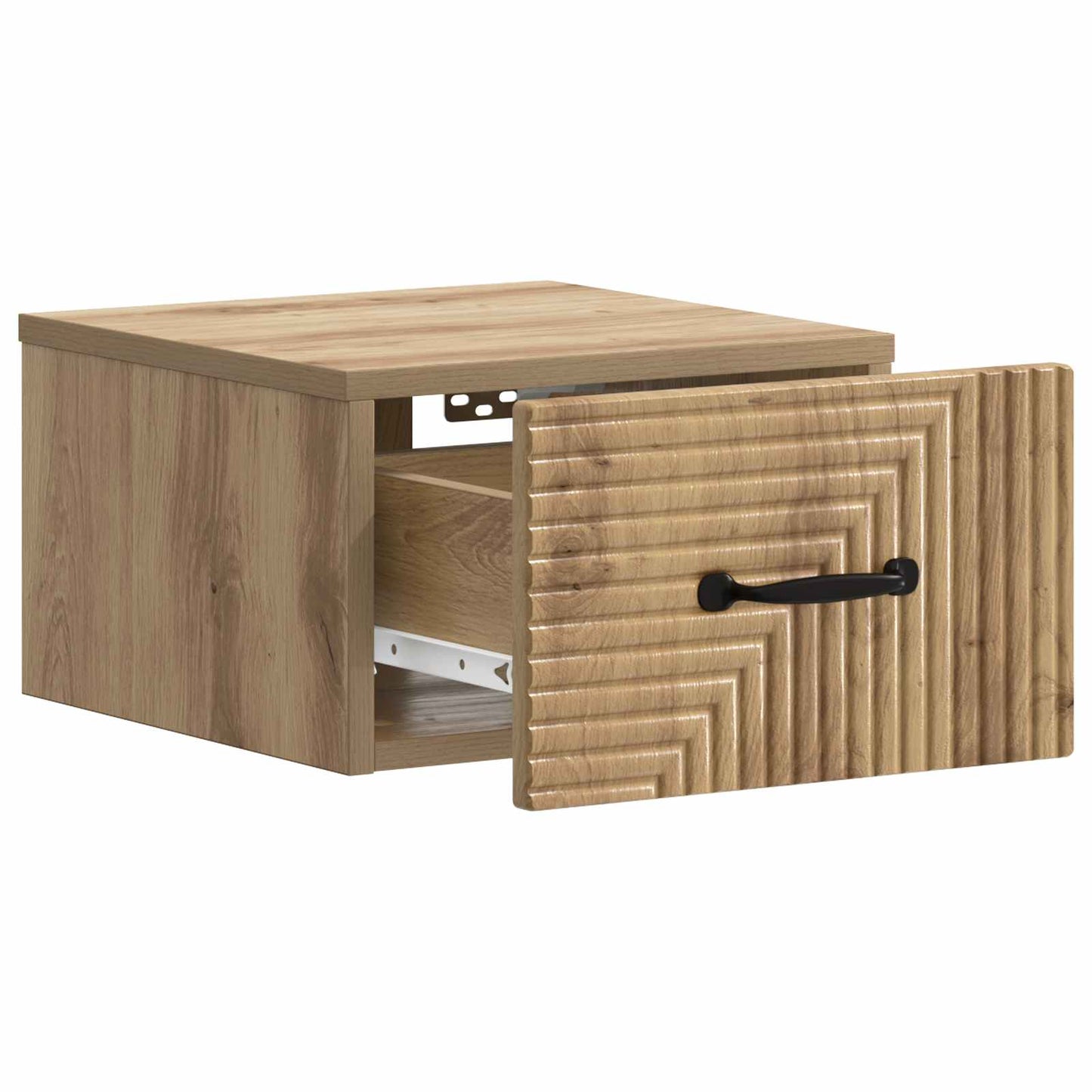 Wandbeugel Bedkast met lade Artisanaal eiken 34,5 x 33 x 20 cm