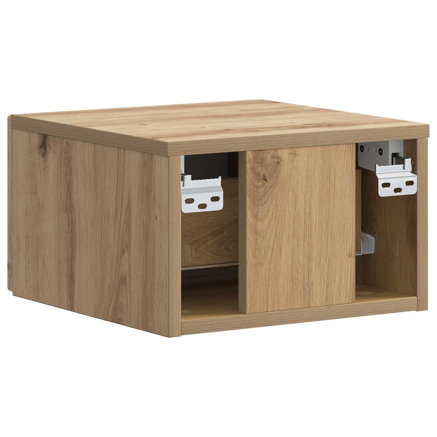 Wandbeugel Bedkast met lade Artisanaal eiken 34,5 x 33 x 20 cm