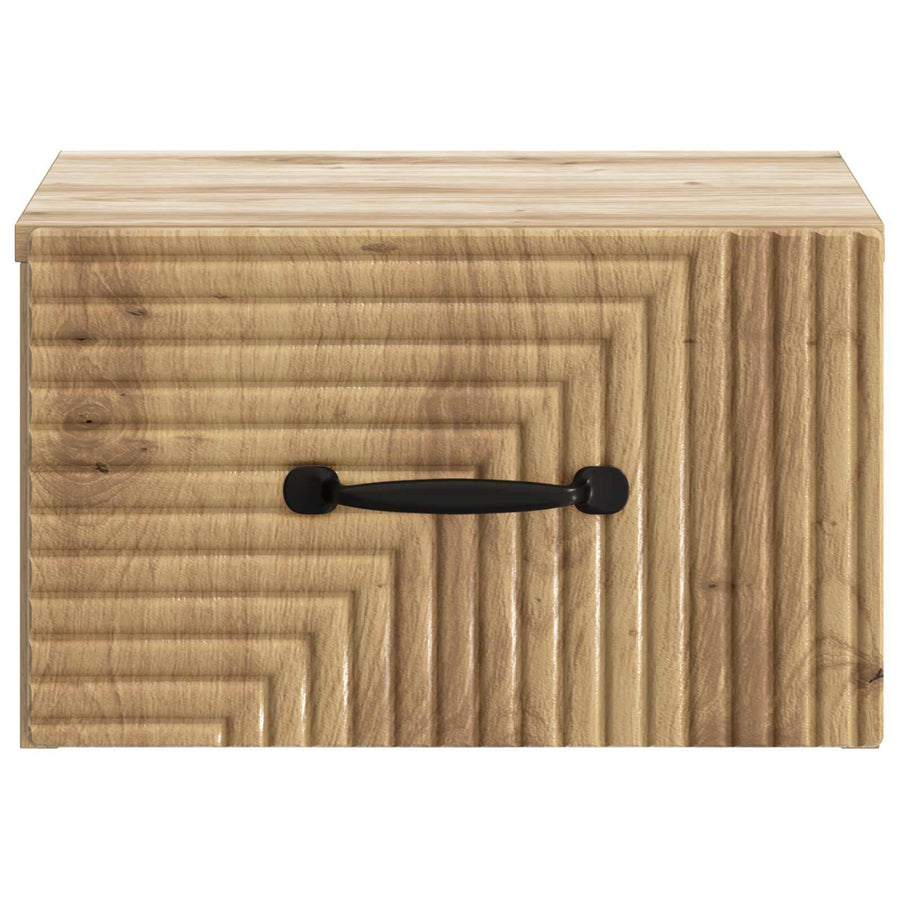 Wandbeugel Bedkast met lade Artisanaal eiken 34,5 x 33 x 20 cm