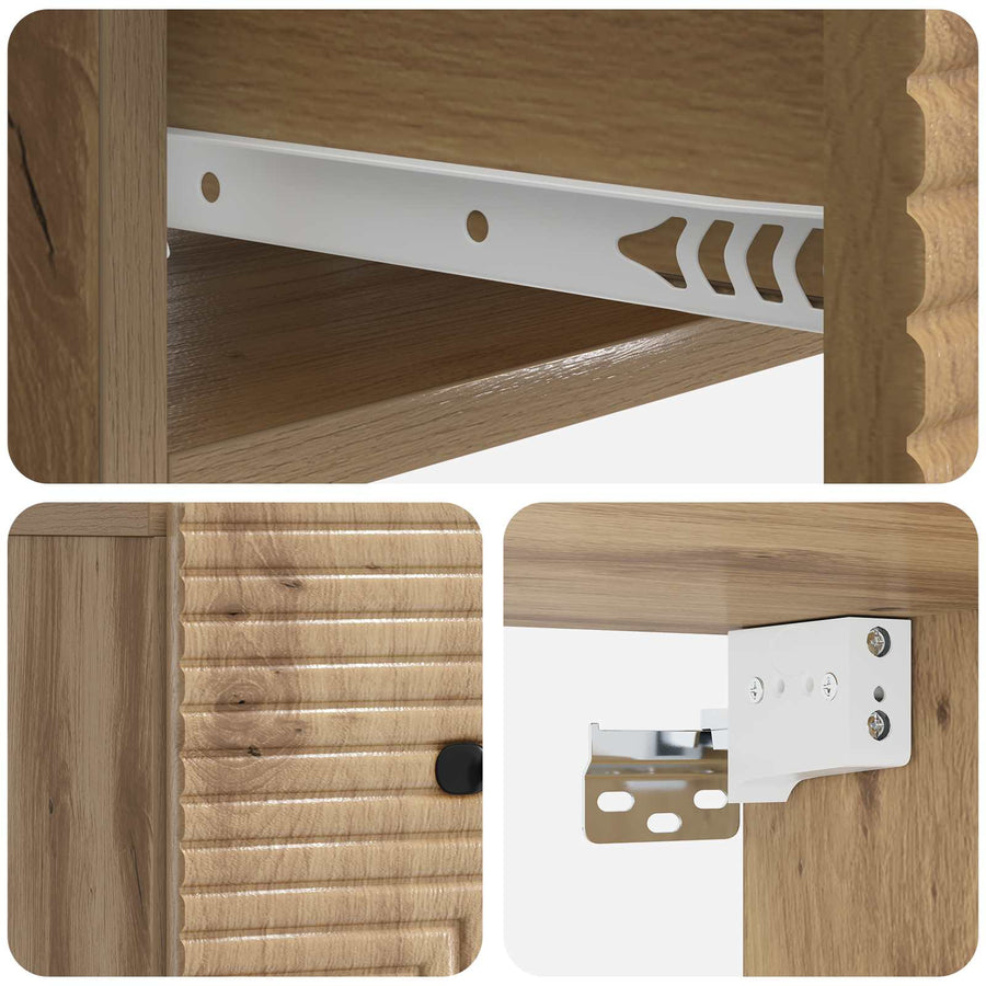 Wandbeugel Bedkast 2 pcs Artisanaal eiken 34,5 x 33 x 20 cm