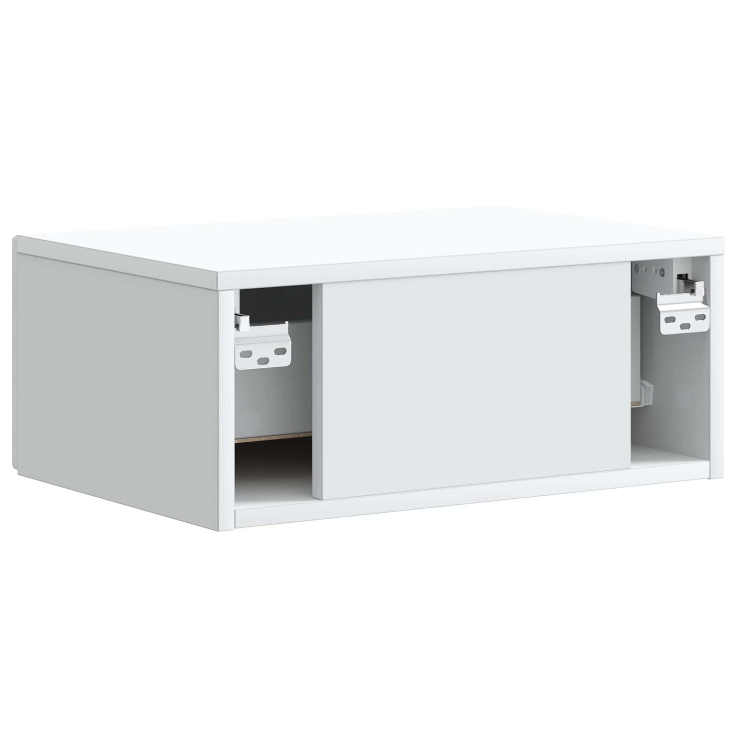 Wandbeugel Bedkast met lade Wit 49 x 34,5 x 20 cm Bewerkt hout