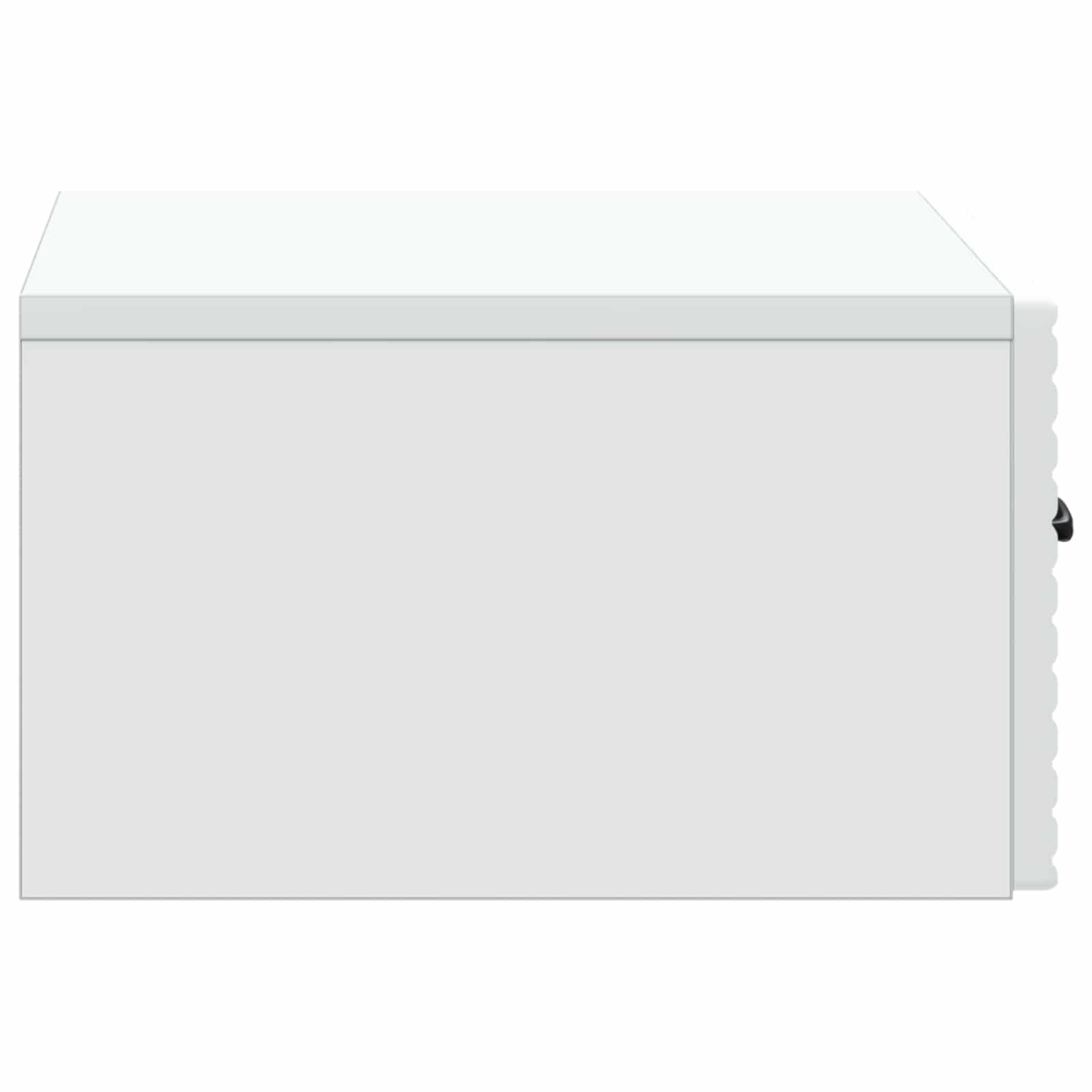 Wandbeugel Bedkast met lade Wit 49 x 34,5 x 20 cm Bewerkt hout