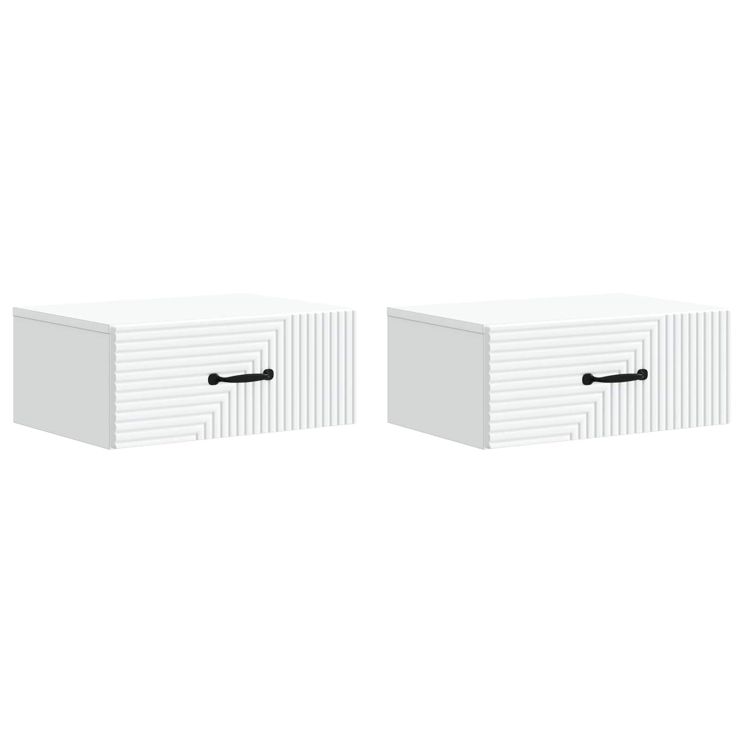 Wandbeugel Bedkast 2 pcs Wit 49 x 34,5 x 20 cm Bewerkt hout