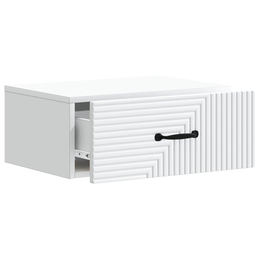 Wandbeugel Bedkast 2 pcs Wit 49 x 34,5 x 20 cm Bewerkt hout