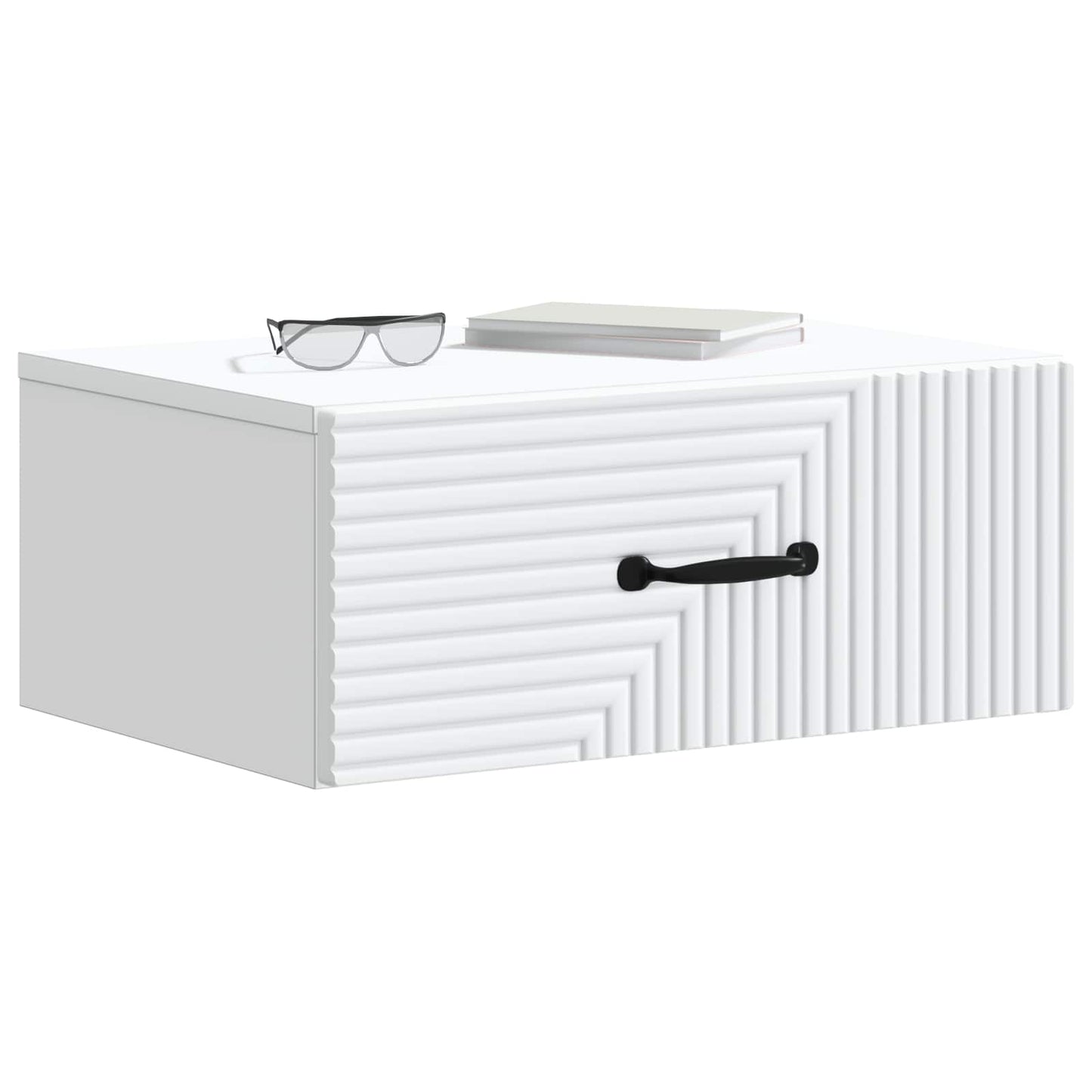 Wandbeugel Bedkast 2 pcs Wit 49 x 34,5 x 20 cm Bewerkt hout