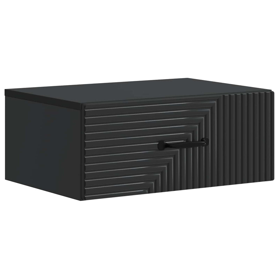 Wandbeugel Bedkast Zwart 49 x 34,5 x 20 cm Bewerkt hout