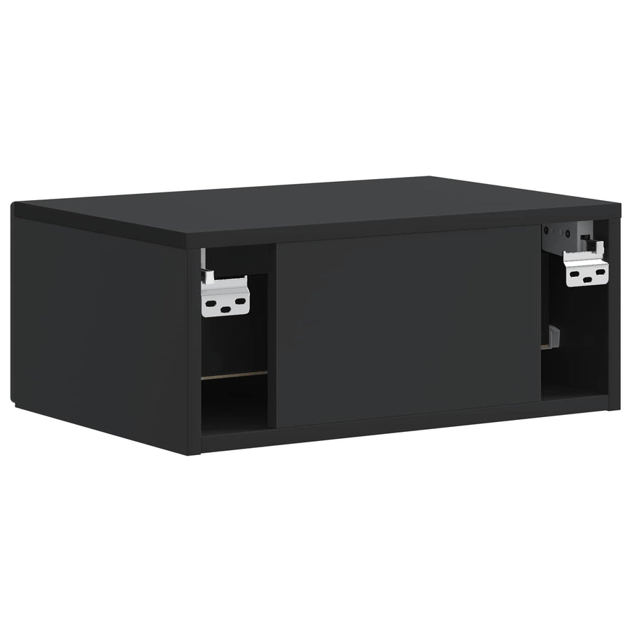 Wandbeugel Bedkast Zwart 49 x 34,5 x 20 cm Bewerkt hout