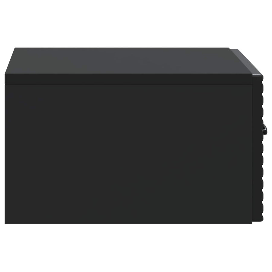 Wandbeugel Bedkast Zwart 49 x 34,5 x 20 cm Bewerkt hout
