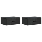 Nachtkastjes 2 stuks zwart 49x34,5x20 cm bewerkt hout
