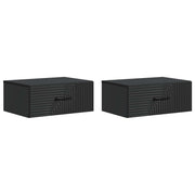 Nachtkastjes 2 stuks zwart 49x34,5x20 cm bewerkt hout