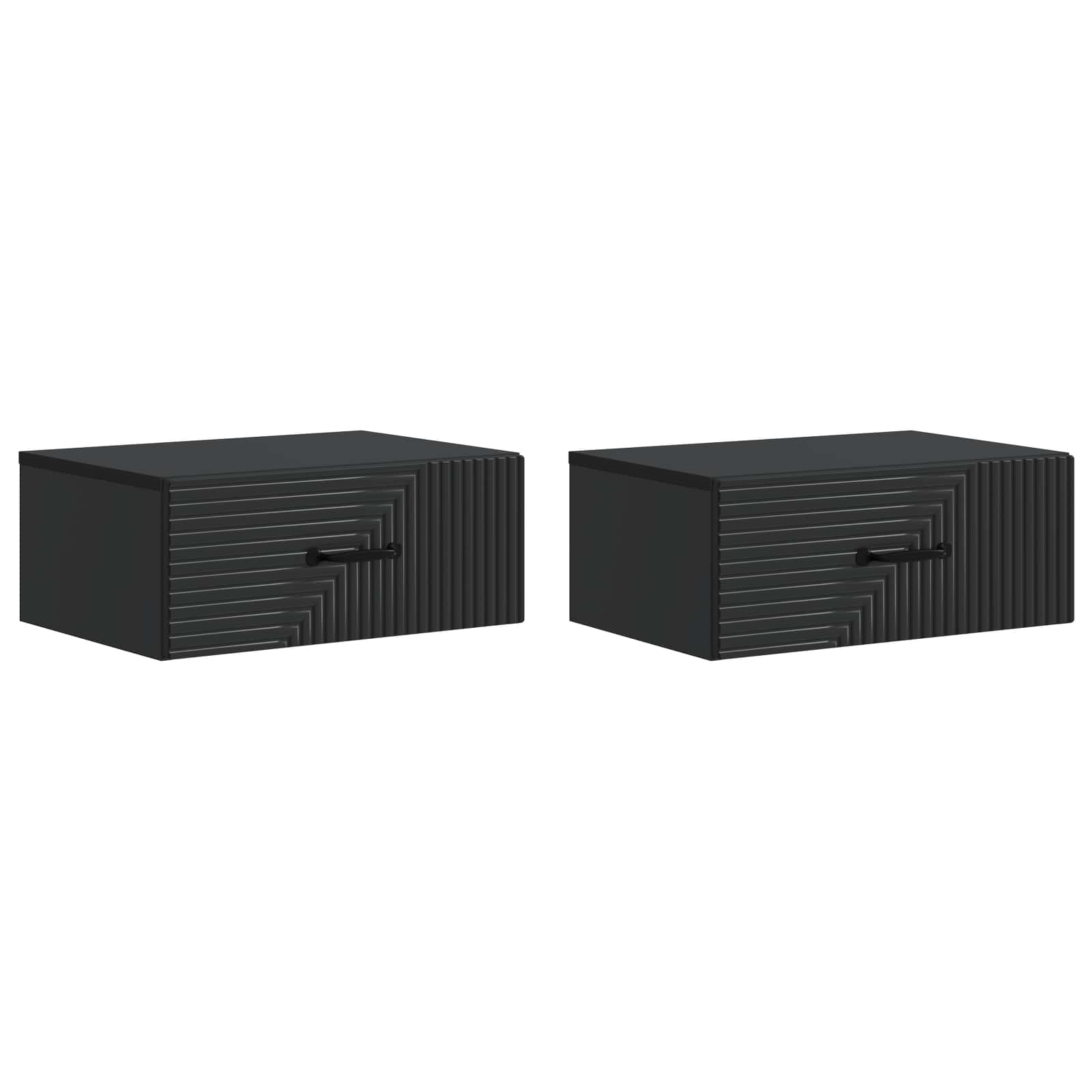 Wandbeugel Bedkast 2 pcs Zwart 49 x 34,5 x 20 cm Bewerkt hout