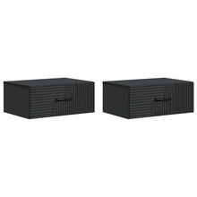 Wandbeugel Bedkast 2 pcs Zwart 49 x 34,5 x 20 cm Bewerkt hout