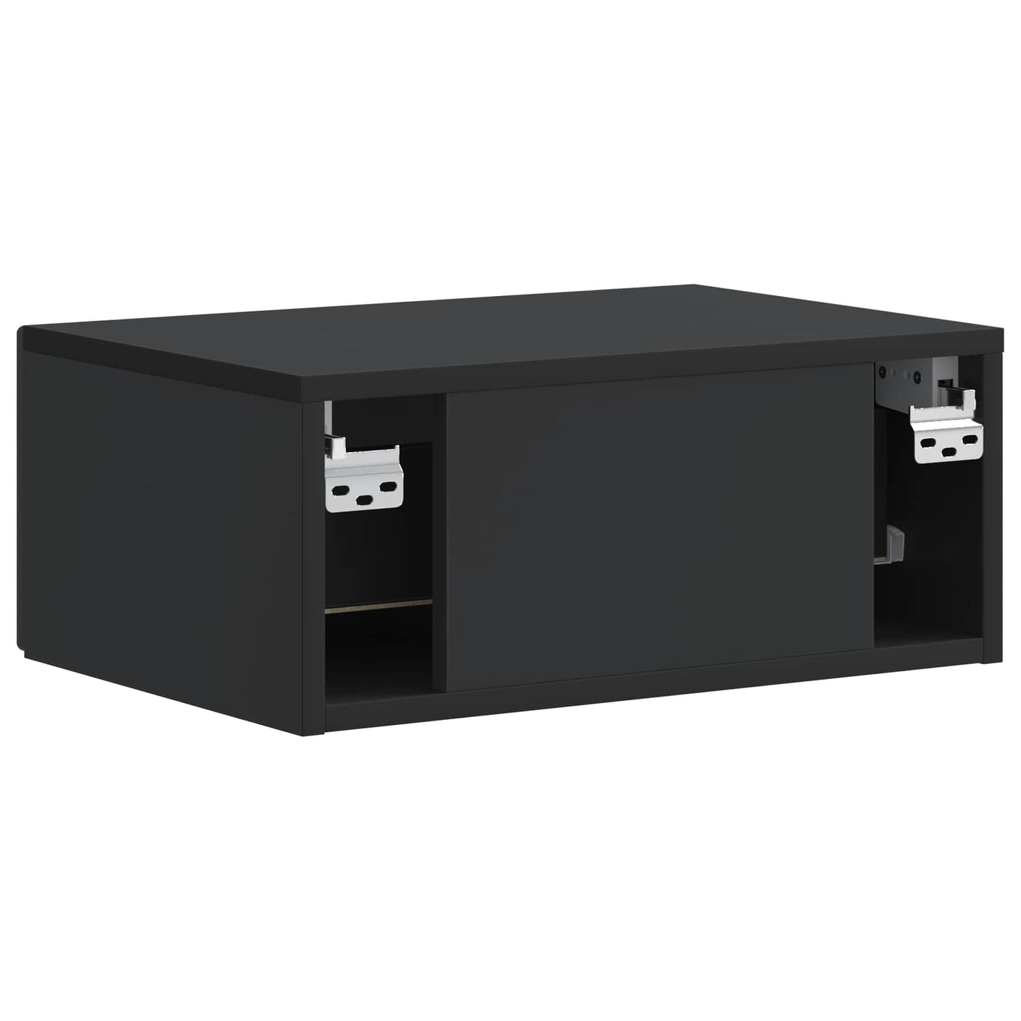 Wandbeugel Bedkast 2 pcs Zwart 49 x 34,5 x 20 cm Bewerkt hout