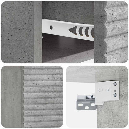 Wandbeugel Bedkast Betongrijs 49 x 34,5 x 20 cm Bewerkt hout