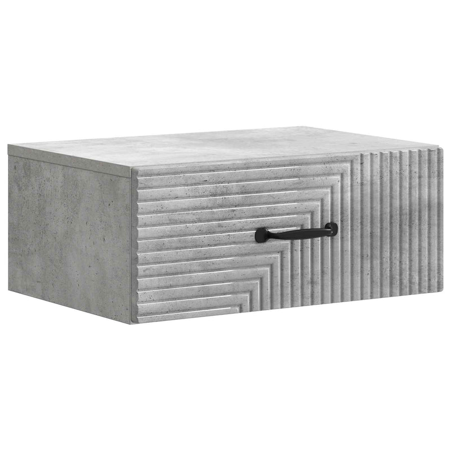 Wandbeugel Bedkast Betongrijs 49 x 34,5 x 20 cm Bewerkt hout
