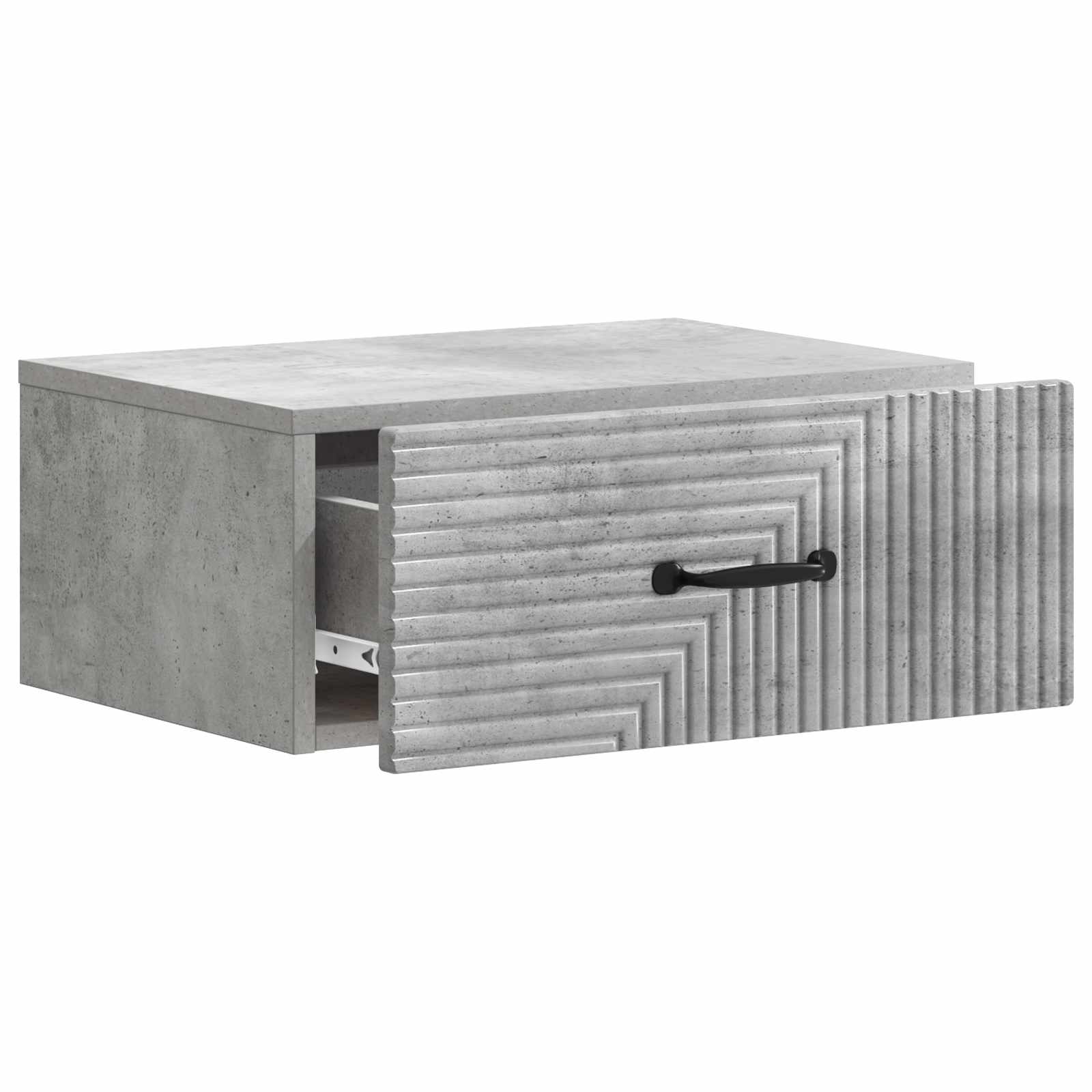 Wandbeugel Bedkast Betongrijs 49 x 34,5 x 20 cm Bewerkt hout