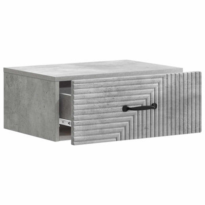 Wandbeugel Bedkast Betongrijs 49 x 34,5 x 20 cm Bewerkt hout