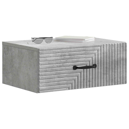 Wandbeugel Bedkast Betongrijs 49 x 34,5 x 20 cm Bewerkt hout