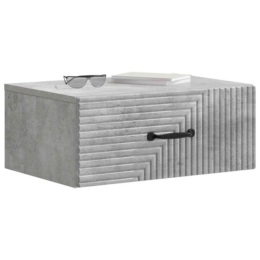 Wandbeugel Bedkast Betongrijs 49 x 34,5 x 20 cm Bewerkt hout