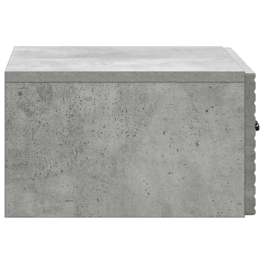 Wandbeugel Bedkast Betongrijs 49 x 34,5 x 20 cm Bewerkt hout