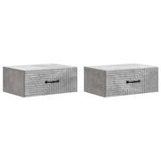 Nachtkastjes 2 stuks betongrijs 49x34,5x20 cm muurmontage