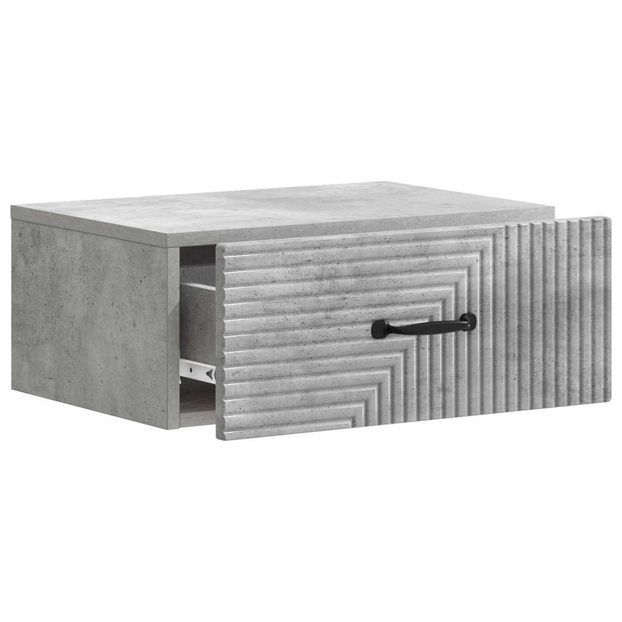 Wandbeugel Bedkast met lade 2 pcs Betongrijs 49 x 34,5 x 20 cm