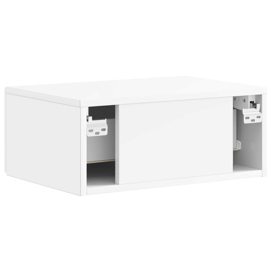 Wandbeugel Bedkast Hoogglans Wit 49 x 34,5 x 20 cm Bewerkt hout