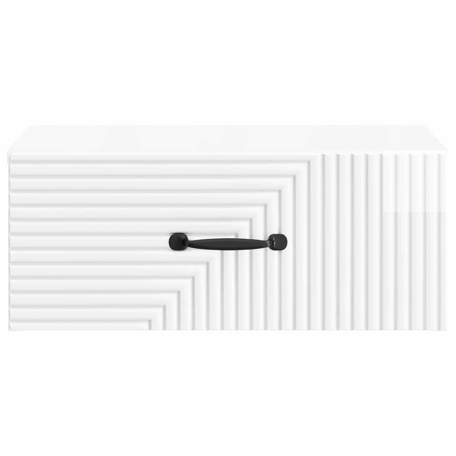 Wandbeugel Bedkast Hoogglans Wit 49 x 34,5 x 20 cm Bewerkt hout