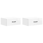 Nachtkastjes 49x34,5x20 cm hoogglans wit 2 stuks muurmontage