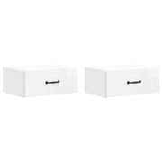 Nachtkastjes 49x34,5x20 cm hoogglans wit 2 stuks muurmontage
