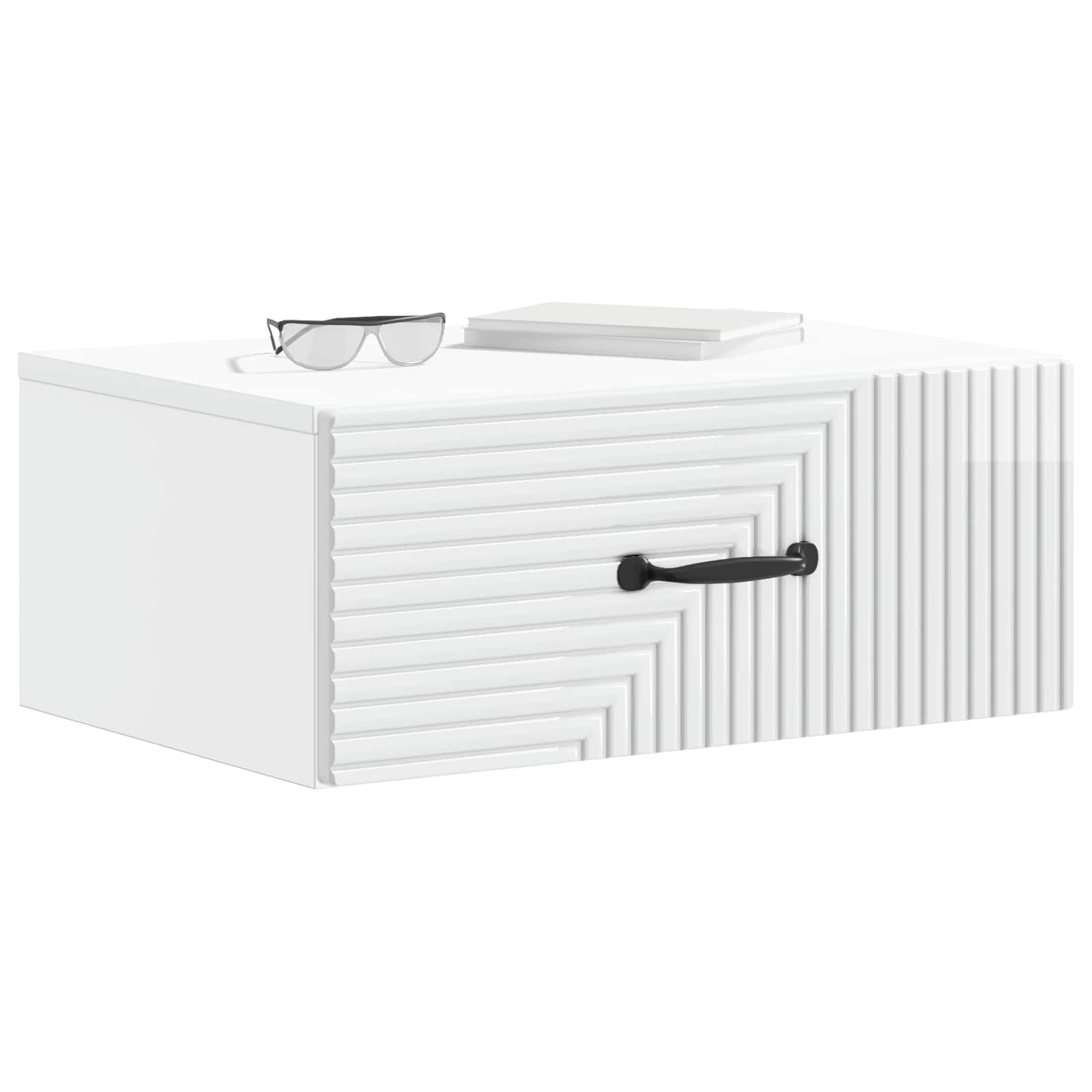 Wandbeugel Bedkast 2 pcs Hoogglans Wit 49 x 34,5 x 20 cm