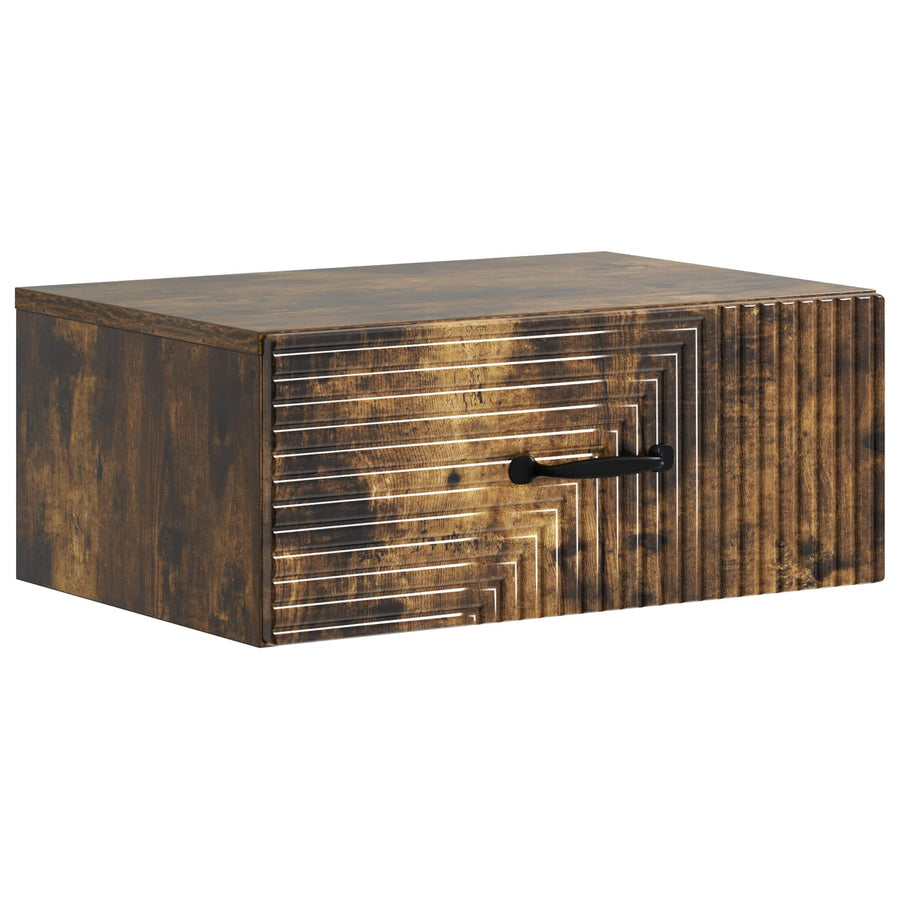 Wandbeugel Bedkast Gerookt eiken 49 x 34,5 x 20 cm Bewerkt hout