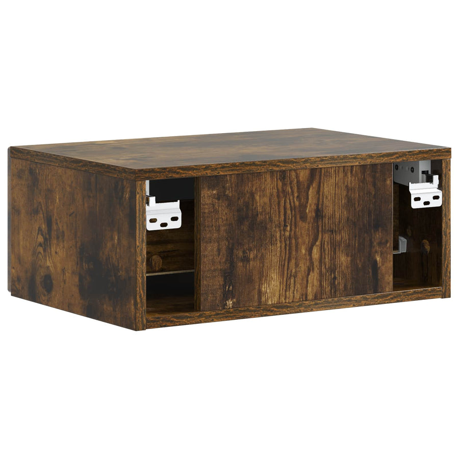 Wandbeugel Bedkast Gerookt eiken 49 x 34,5 x 20 cm Bewerkt hout