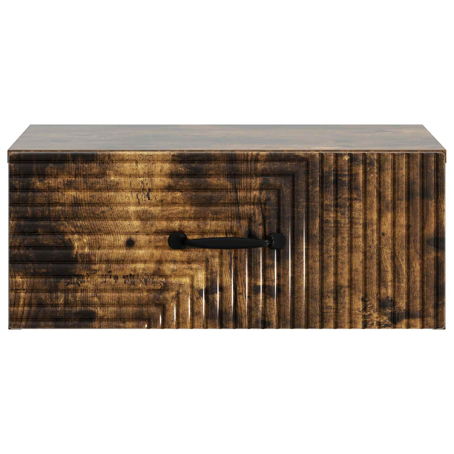 Wandbeugel Bedkast Gerookt eiken 49 x 34,5 x 20 cm Bewerkt hout