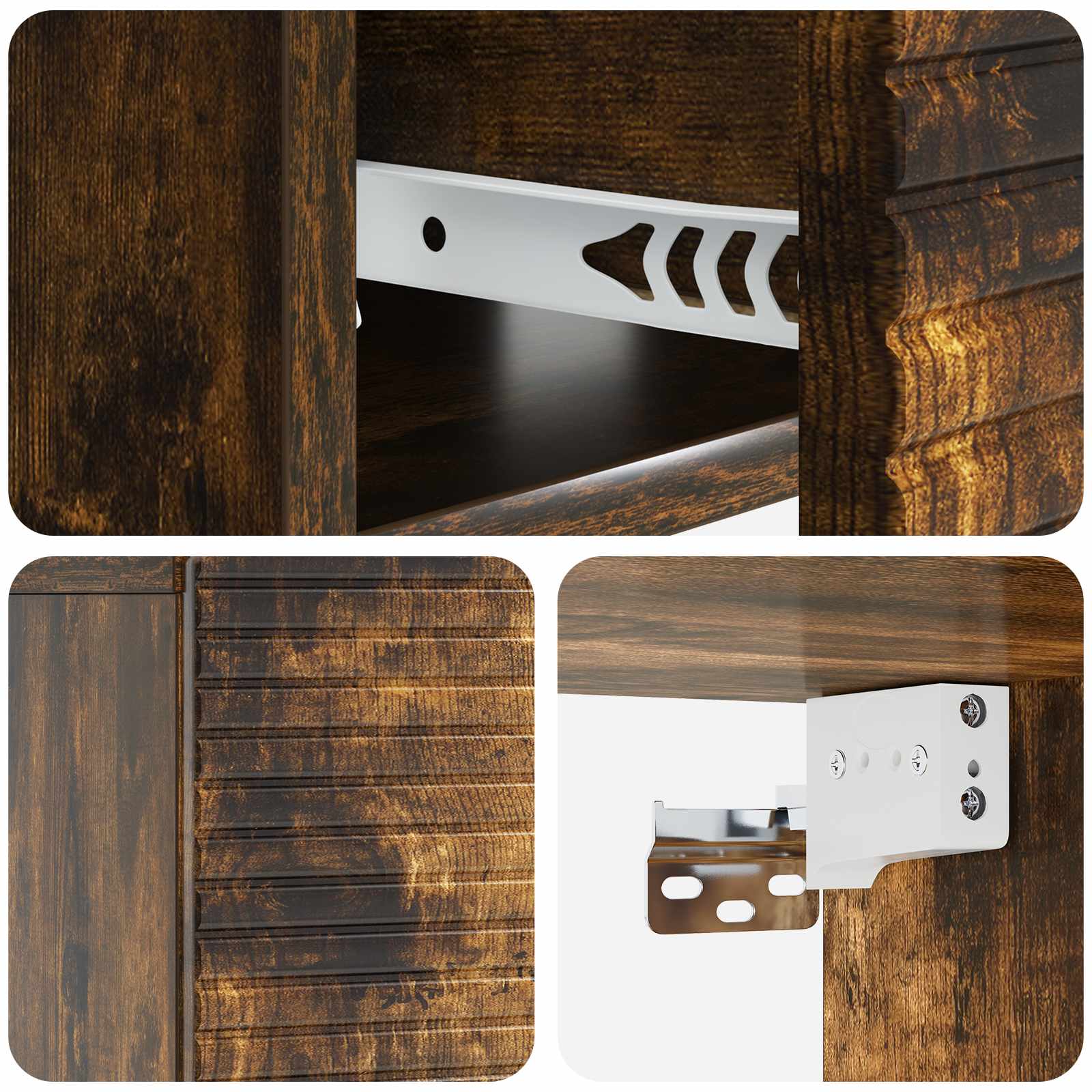 Wandbeugel Bedkast 2 pcs Gerookt eiken 49 x 34,5 x 20 cm