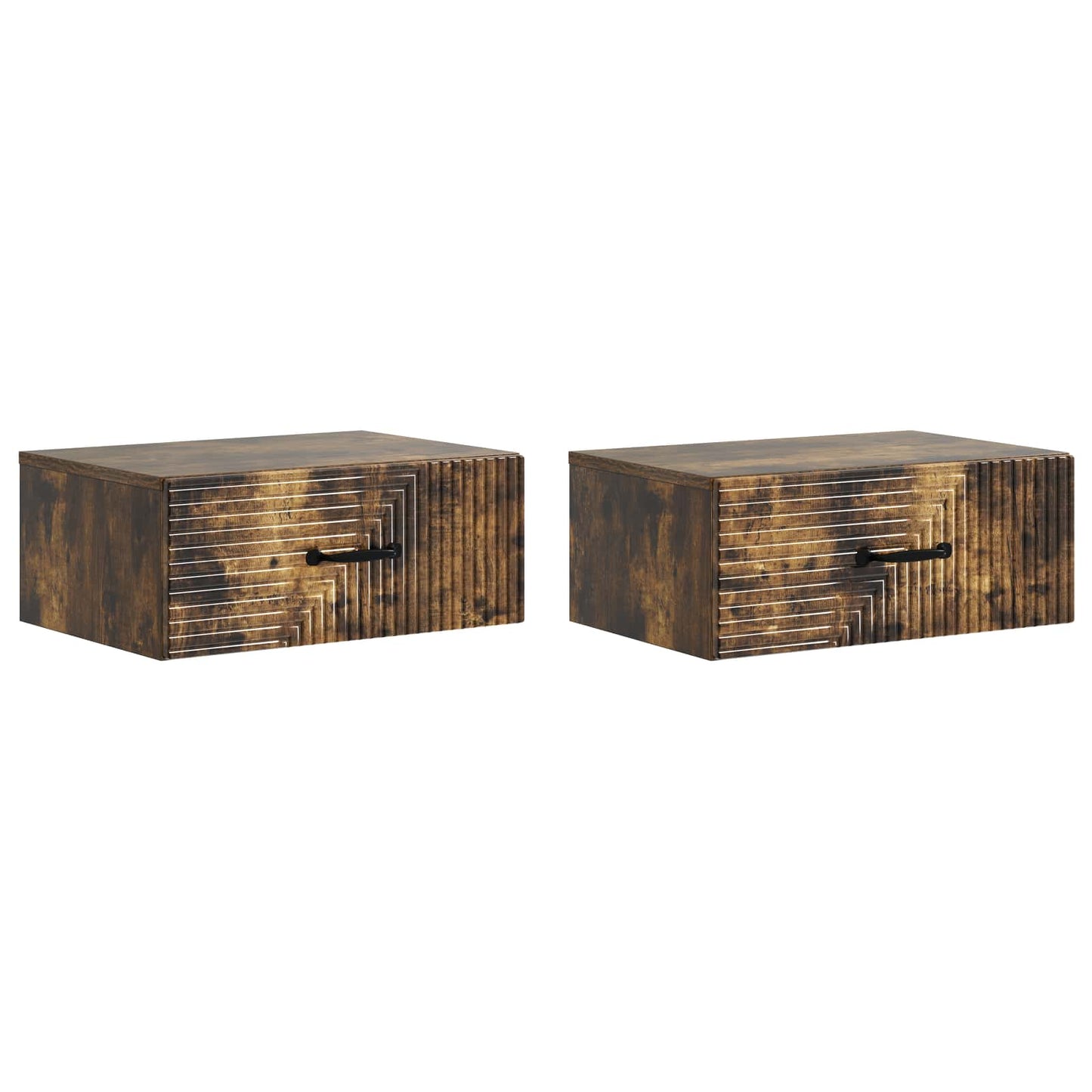 Wandbeugel Bedkast 2 pcs Gerookt eiken 49 x 34,5 x 20 cm