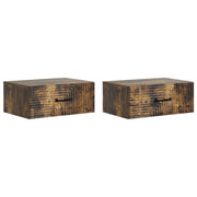 Nachtkastjes gerookt eiken 49x34,5x20 cm set van 2