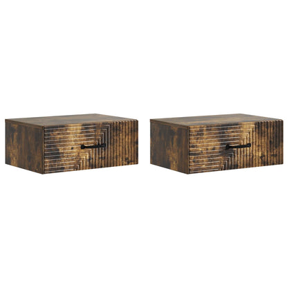 Wandbeugel Bedkast 2 pcs Gerookt eiken 49 x 34,5 x 20 cm