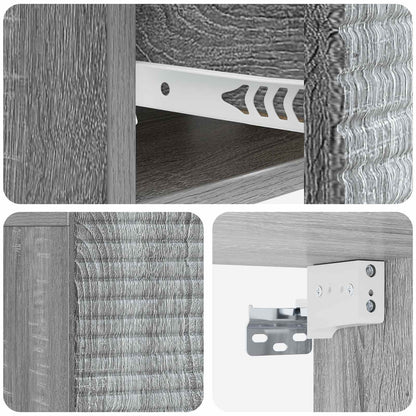 Wandbeugel Bedkast Grijs sonoma 49 x 34,5 x 20 cm Bewerkt hout