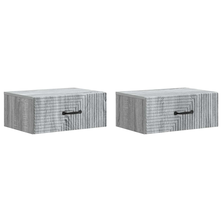 Wandbeugel Bedkast 2 pcs Grijs sonoma 49 x 34,5 x 20 cm