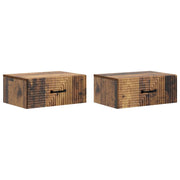 Nachtkastjes muurmontage 2 stuks oud hout 49x34,5x20 cm