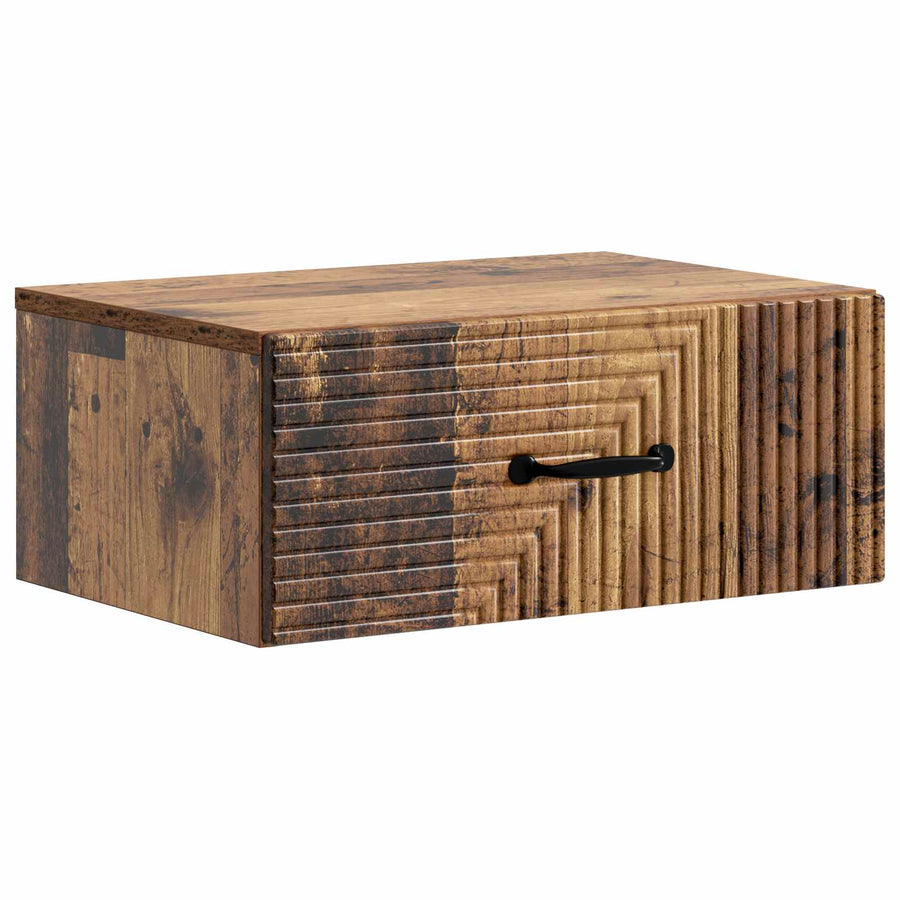 Wandbeugel Bedkast met lade 2 pcs Oud hout 49 x 34,5 x 20 cm
