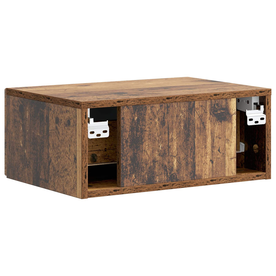 Wandbeugel Bedkast met lade 2 pcs Oud hout 49 x 34,5 x 20 cm