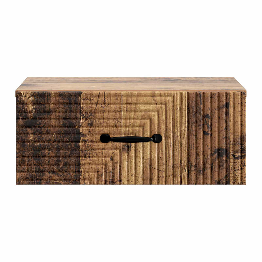 Wandbeugel Bedkast met lade 2 pcs Oud hout 49 x 34,5 x 20 cm