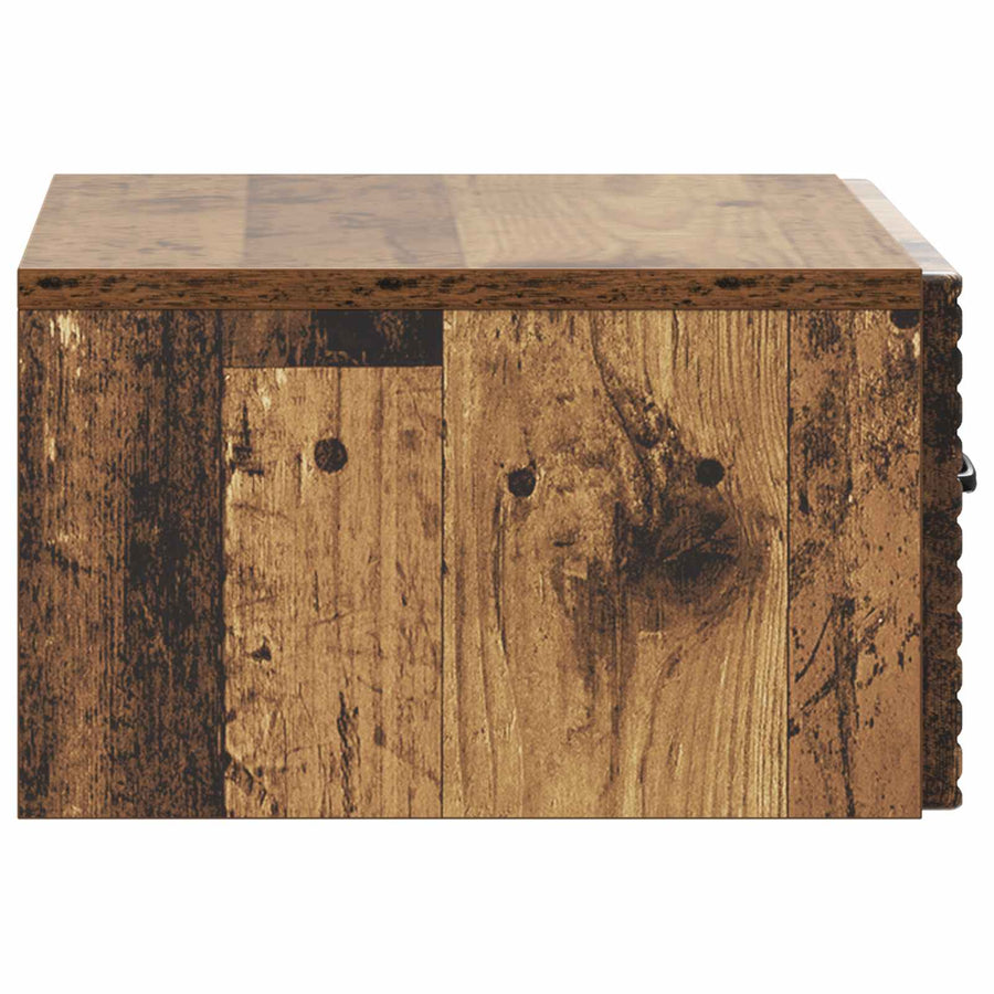Wandbeugel Bedkast met lade 2 pcs Oud hout 49 x 34,5 x 20 cm