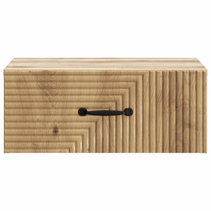 Wandbeugel Bedkast met lade Artisanaal eiken 49 x 34,5 x 20 cm