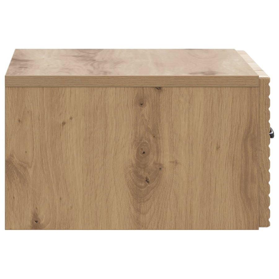 Wandbeugel Bedkast met lade Artisanaal eiken 49 x 34,5 x 20 cm