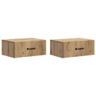 Nachtkastjes 2 stuks Artisanaal eiken 49x34,5x20 cm