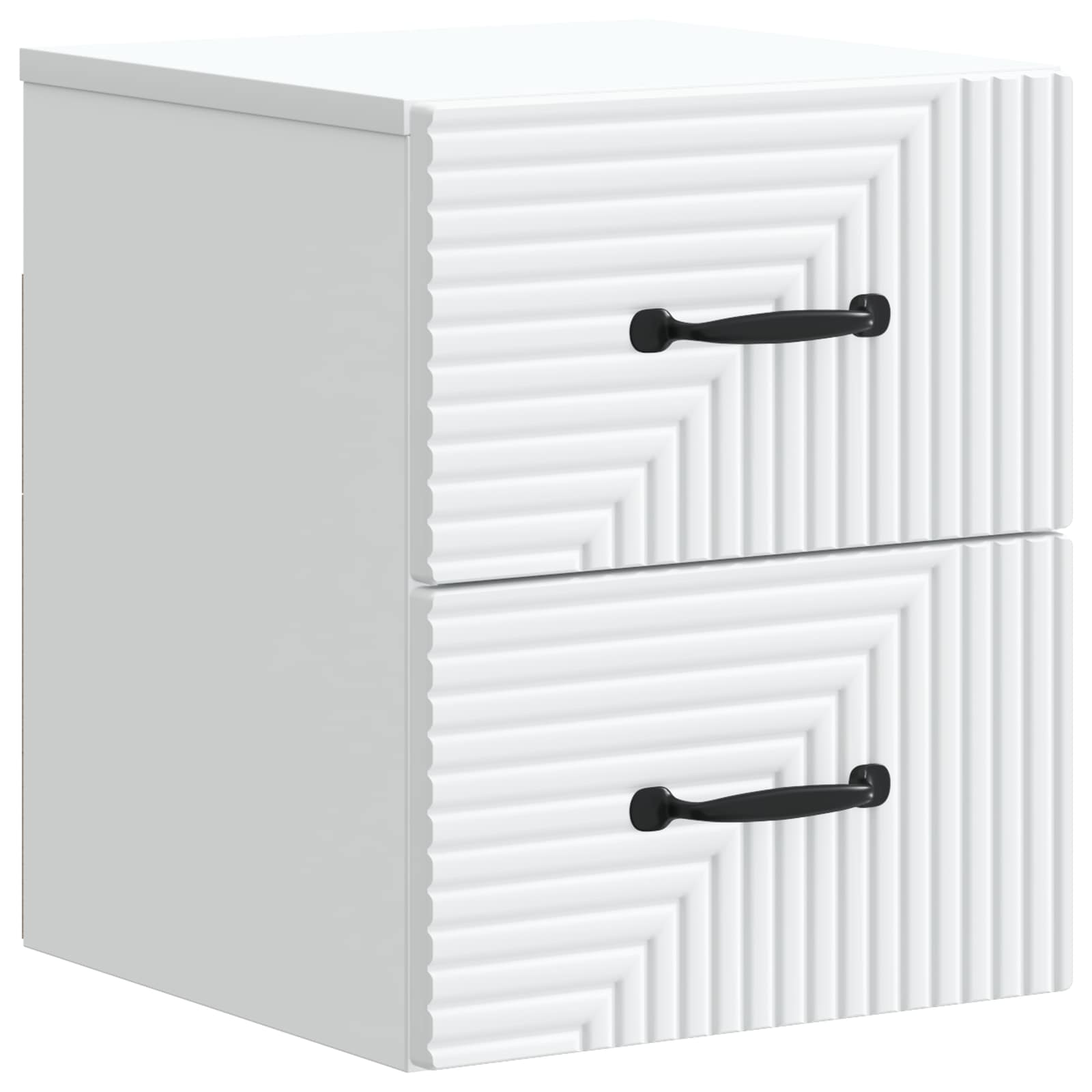 Wandbeugel Bedkast met lade Wit 34,5 x 33 x 40 cm Bewerkt hout