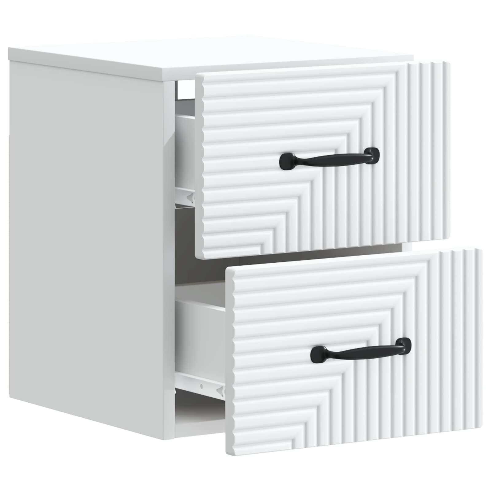 Wandbeugel Bedkast met lade Wit 34,5 x 33 x 40 cm Bewerkt hout